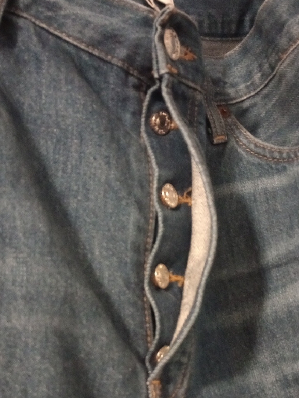 Re/Done Blue 90's High-Rise Loose With Distressed Knees. - Picture 4 of 9